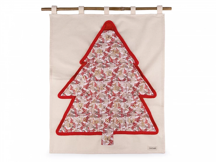 Závesný adventný kalendár stromček - 1ks