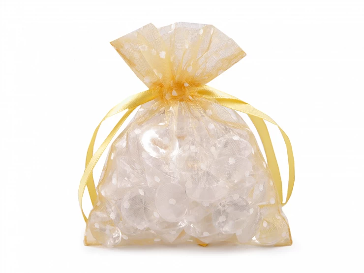Darčekové vrecúško 10x13 cm organza s bodkami - 2ks