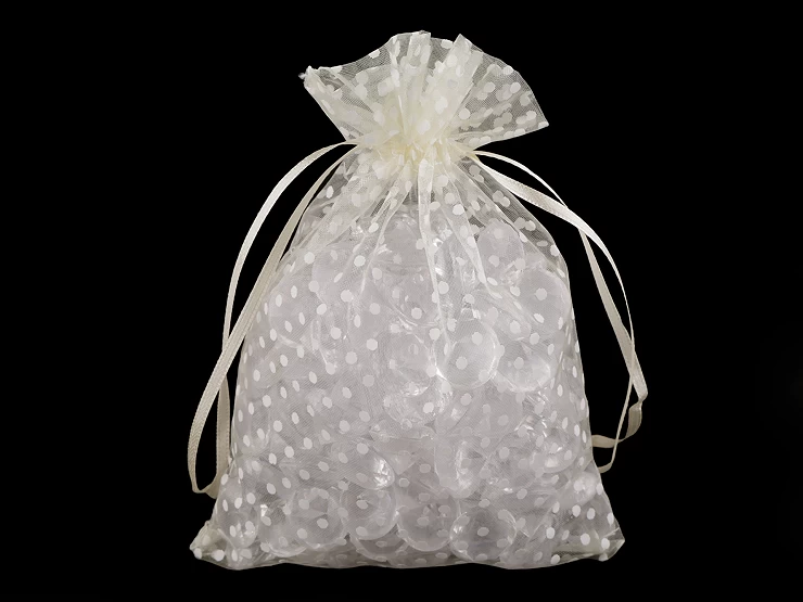 Darčekové vrecúško 13x18 cm organza s bodkami - 2ks