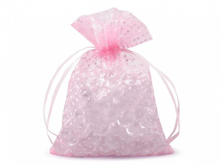 Darčekové vrecúško 13x18 cm organza s bodkami - 2ks