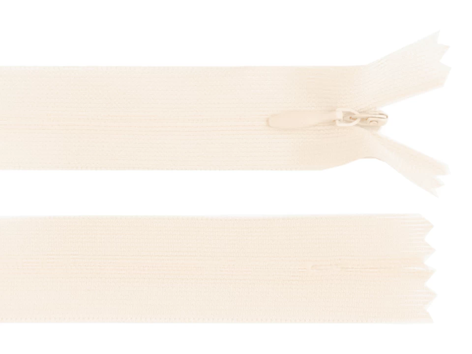 Špirálový zips skrytý šírka 3 mm dĺžka 30 cm dederon -1ks