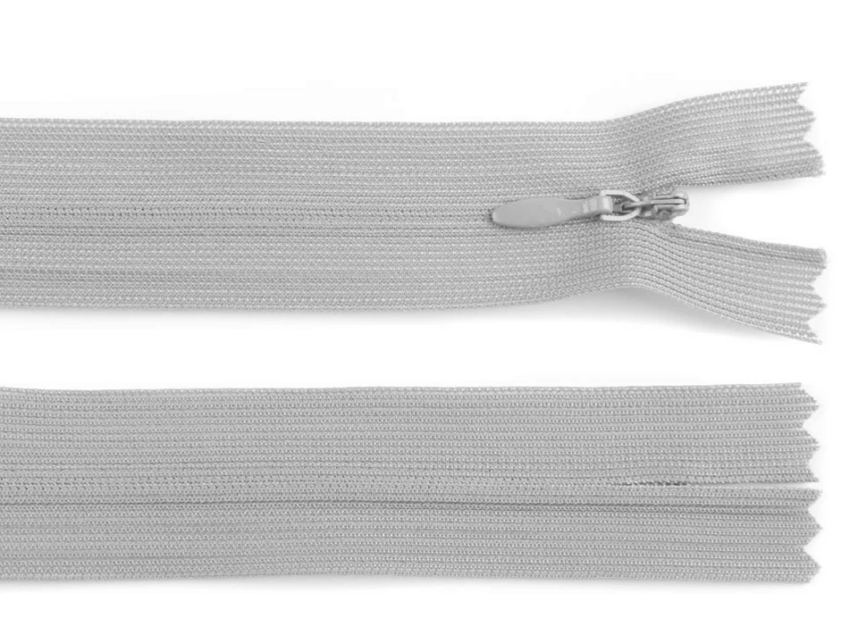 Špirálový zips skrytý šírka 3 mm dĺžka 30 cm dederon -1ks