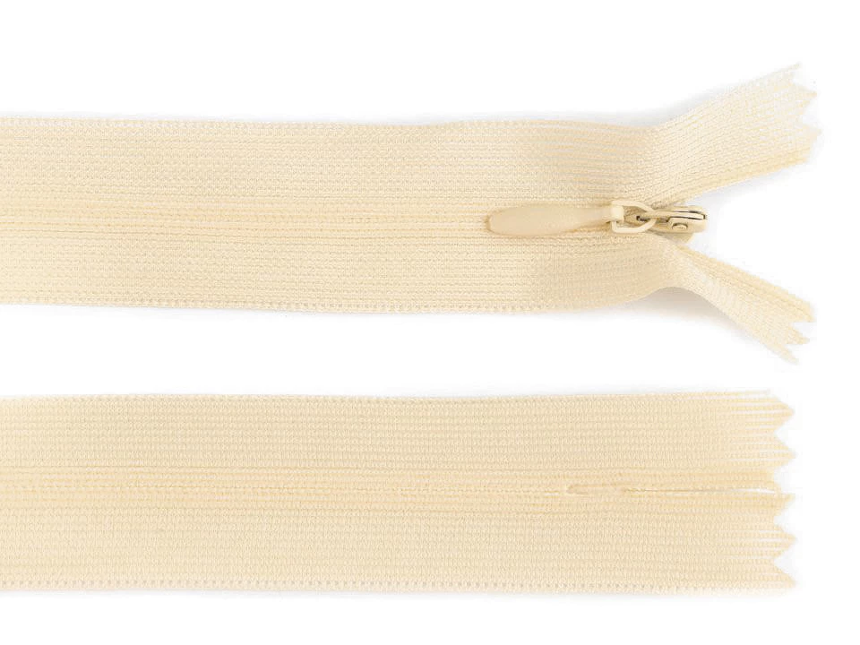 Špirálový zips skrytý šírka 3 mm dĺžka 35 cm dederón -1ks