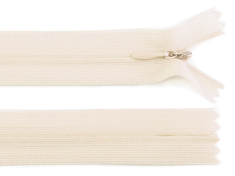 Špirálový zips skrytý šírka 3 mm dĺžka 50 cm dederón -1ks