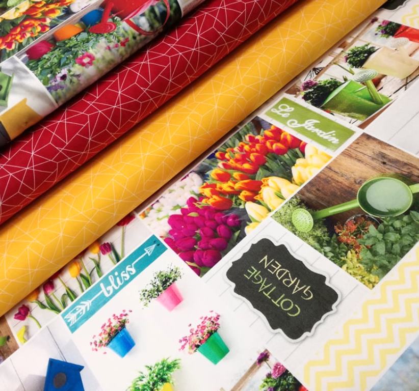 JARNÝ DIGI PATCHWORK COTTAGE GARDEN NA BAVLNE