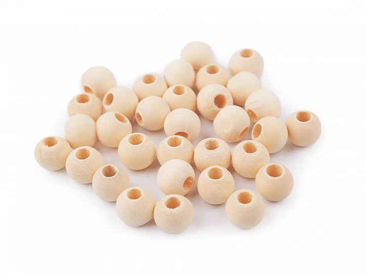 Drevené korálky nelakované Ø12 mm - 20g
