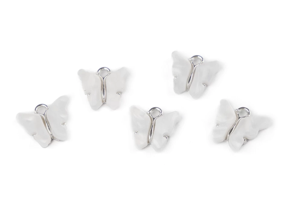 Prívesok motýľ perleťový 13x15 mm-5 ks