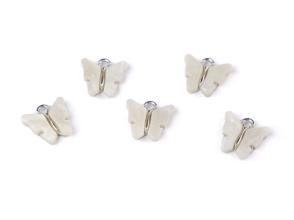 Prívesok motýľ perleťový 13x15 mm-5 ks