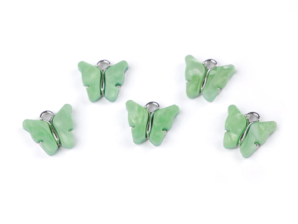 Prívesok motýľ perleťový 13x15 mm-5 ks