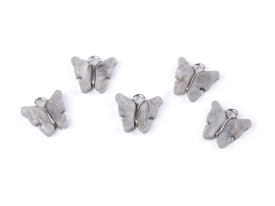 Prívesok motýľ perleťový 13x15 mm-5 ks