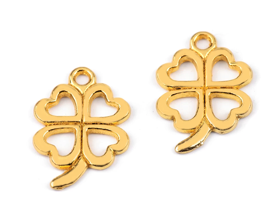 Prívesok štvorlístok 15x21 mm - 5 ks