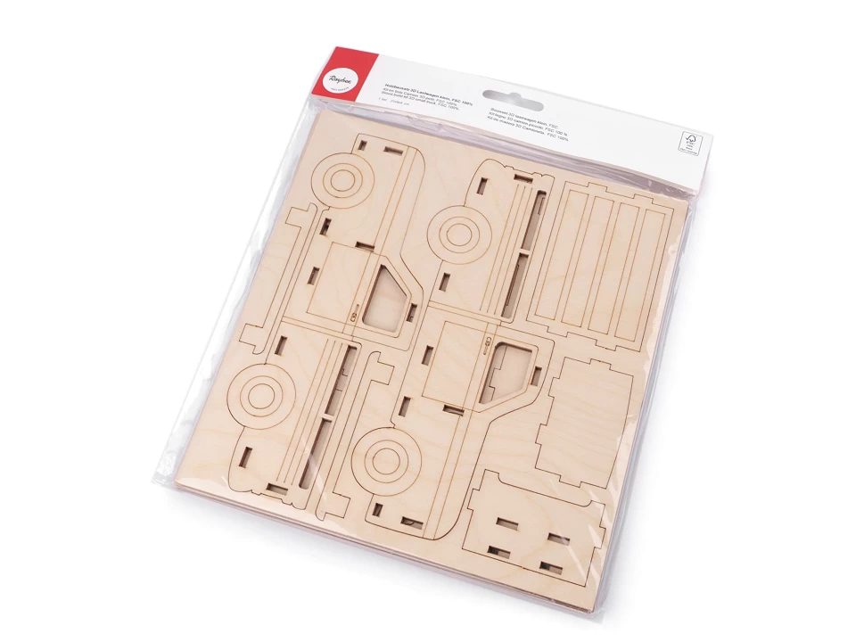 Kreatívna sada drevená 3D puzzle automobil - 1ks