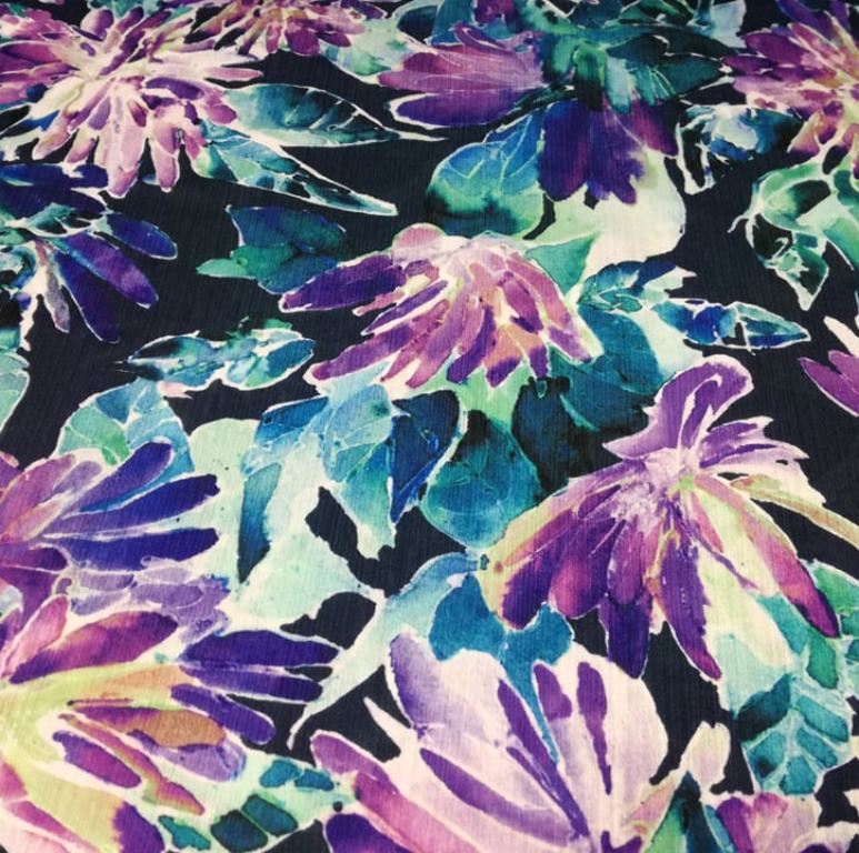 ŠIFÓN CRINKLE BLUE-LILAC