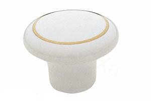 UCH AN 12113 knopka SIRO porcelán biely,zlatý pásik SPPD1 ø 33mm