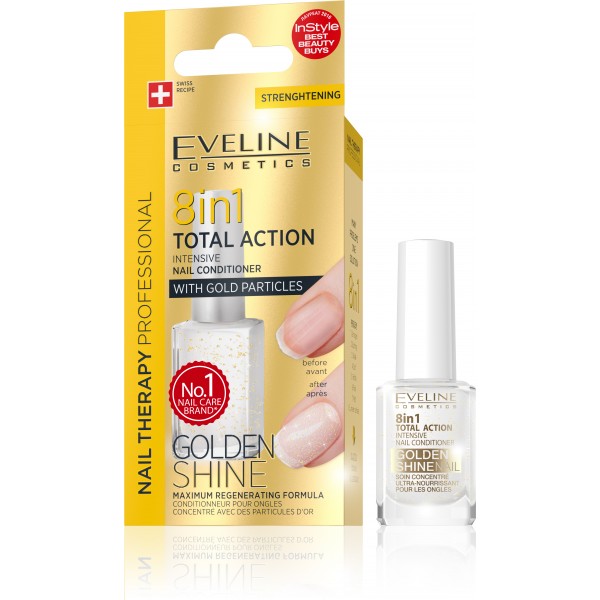 Eveline lak na nechty TOTAL ACTION 8v1 GOLDEN SHINE 12 ML