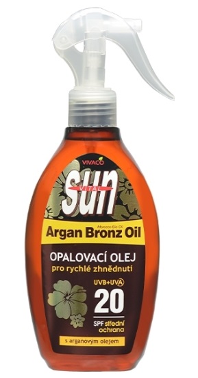 SunVital Argan Oil oil opaľovací OLEJ SPF 20 s arganovým olejom 200 ml