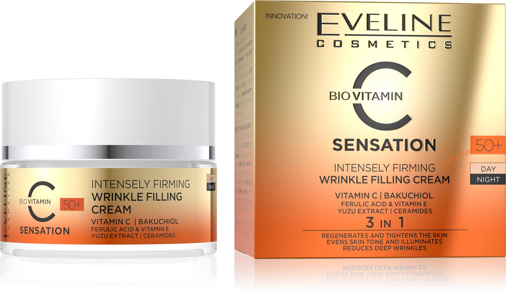 EVELINE C SENSATION 50+ intenzívne spevňujúci krém na vyplnenie vrások s vitamínom C