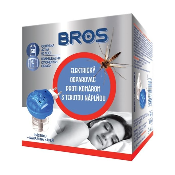 Bros elektrický odparovač proti komárom s tekutou náplňou 60 nocí