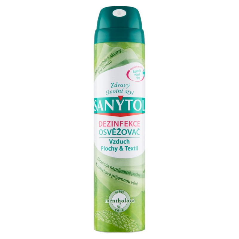 Sanytol Dezinfekčný osviežovač vzduchu, povrchov a textílií mentol 300 ml