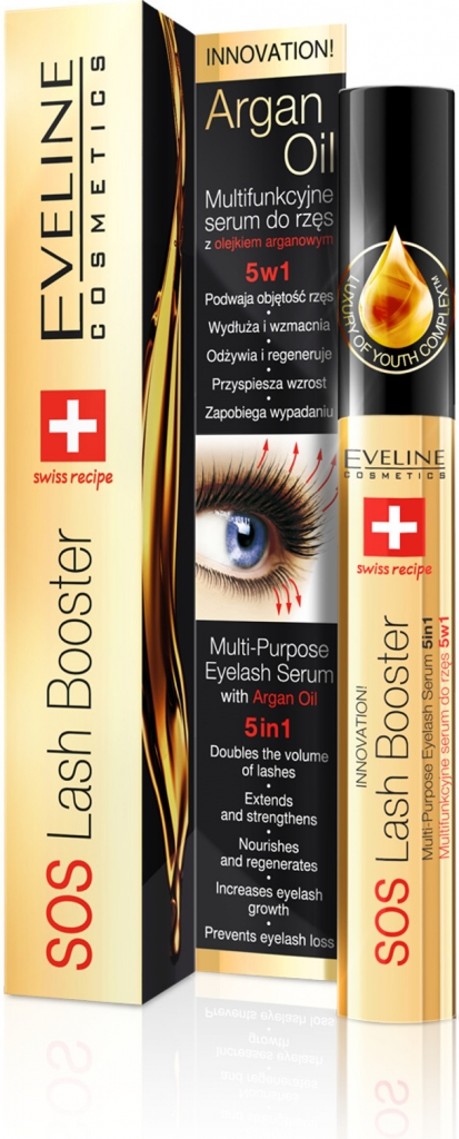 EVELINE SOS LASH BOOSTER sérum na riasy 5v1 s argánovým olejom 10 ml
