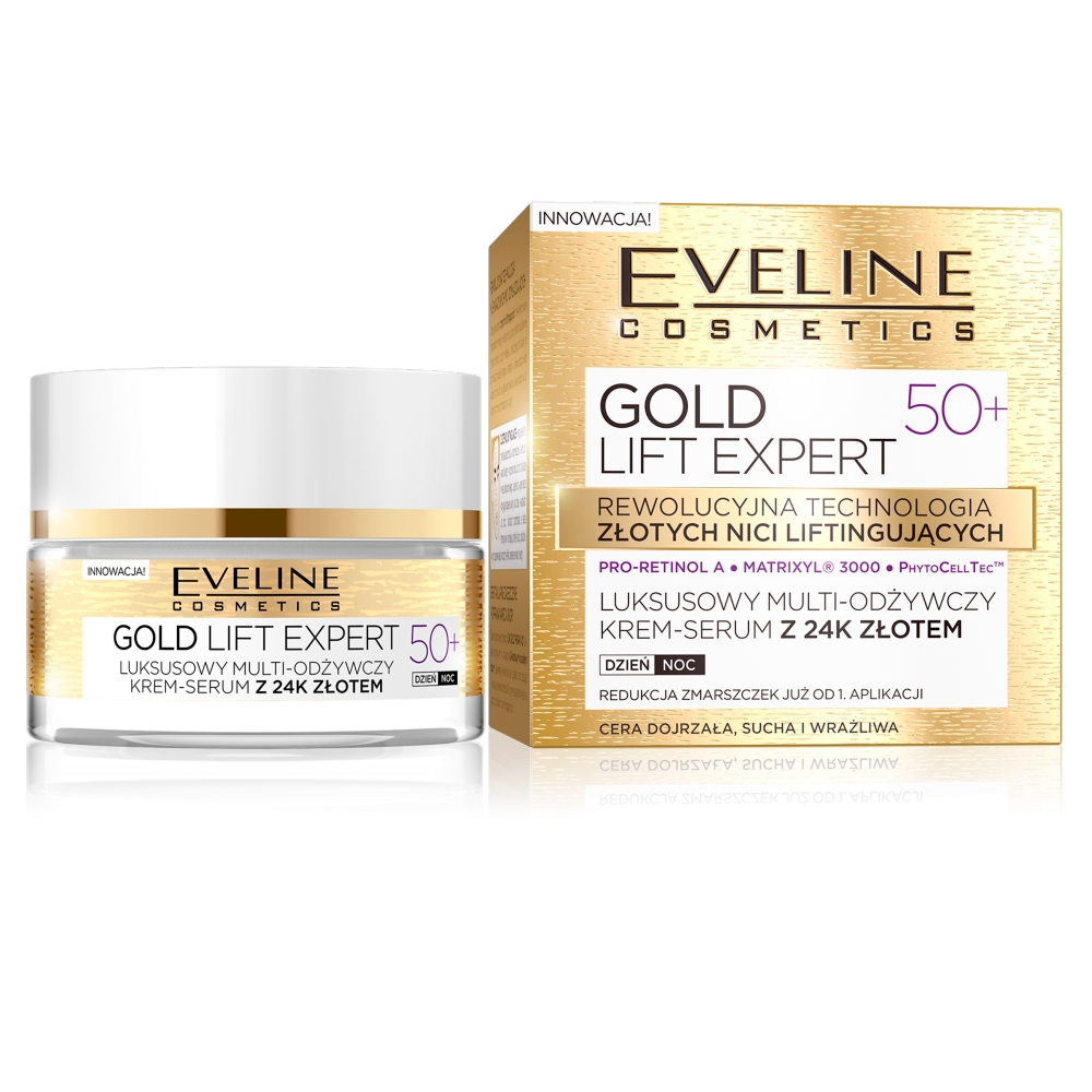 Eveline Gold Lift Expert denný nočný krém 50+ 50 ml