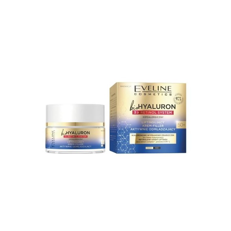 Eveline krém BioHyaluron 3 x Retinol system 50+ 50 ml