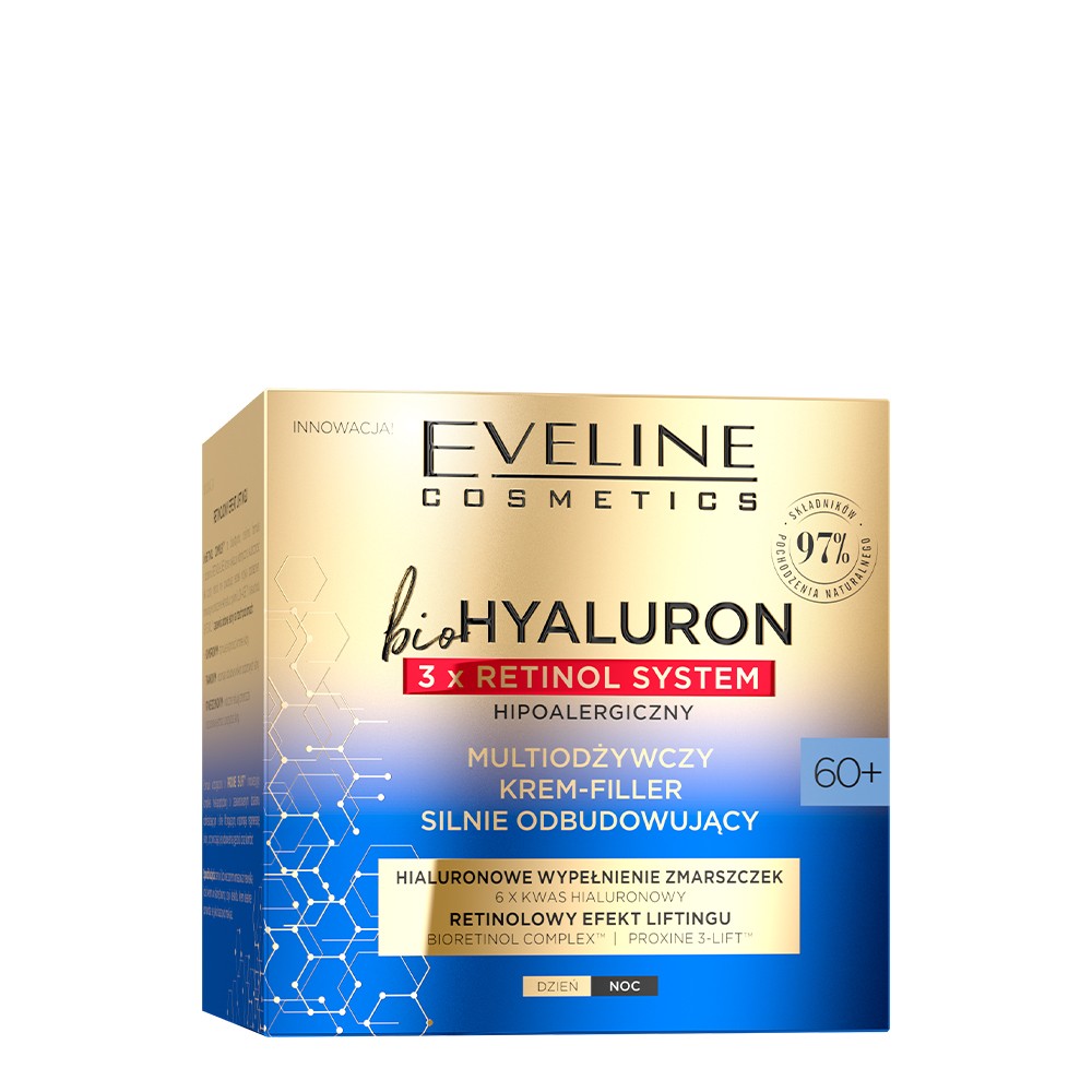 Eveline krém BioHyaluron 3 x Retinol system 60+ 50 ml