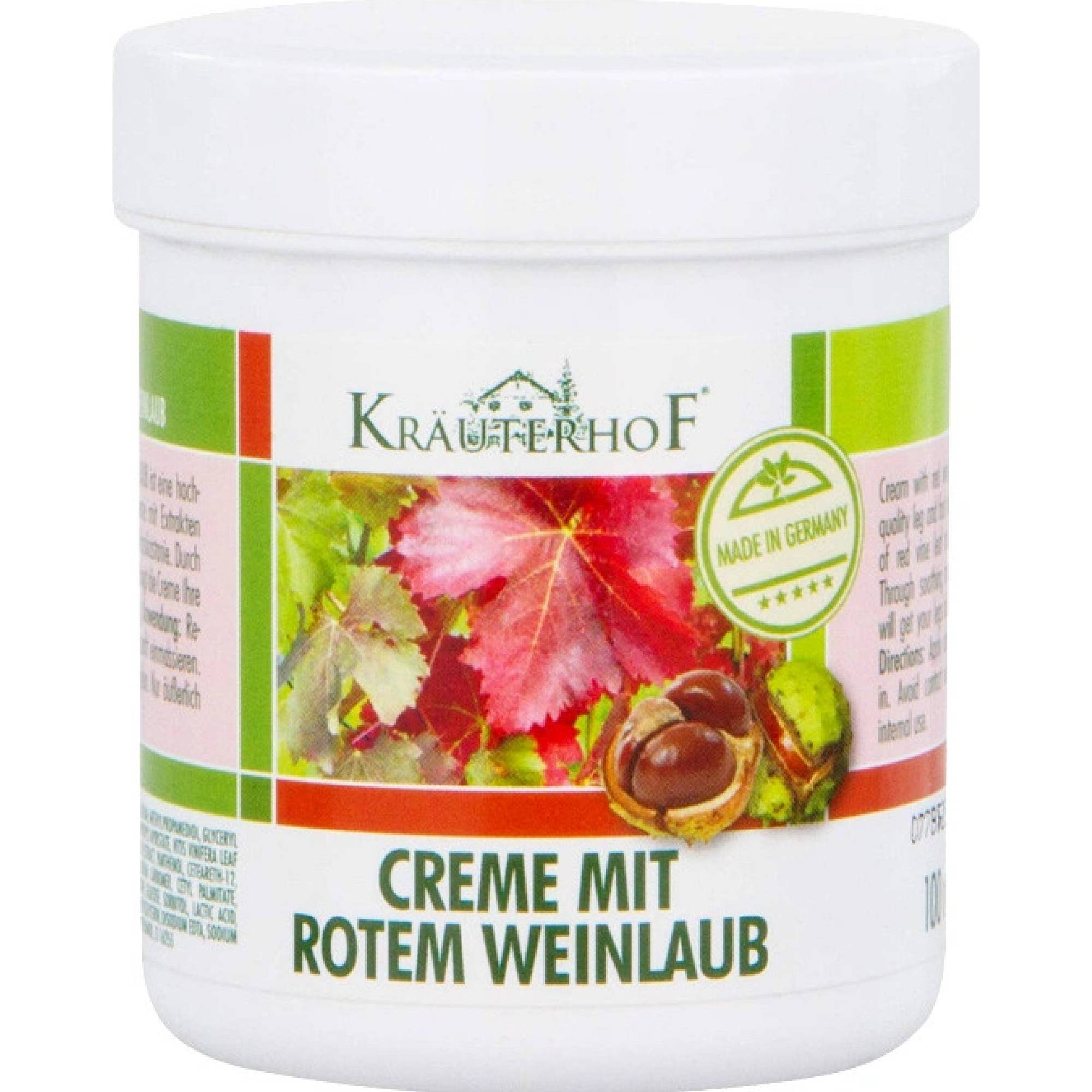 Kräuterhof Krém z listov červenej vínnej révy a červeného gaštanu 250 ml
