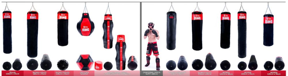 Profilované vrece panák na MMA 140/45 vyplnené 30 Kg Ring Sport