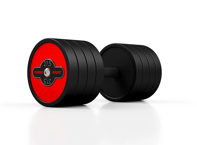 Jednoručka 27,5 Kg železná pogumovaná MW-HG27,5 Marbo Sport