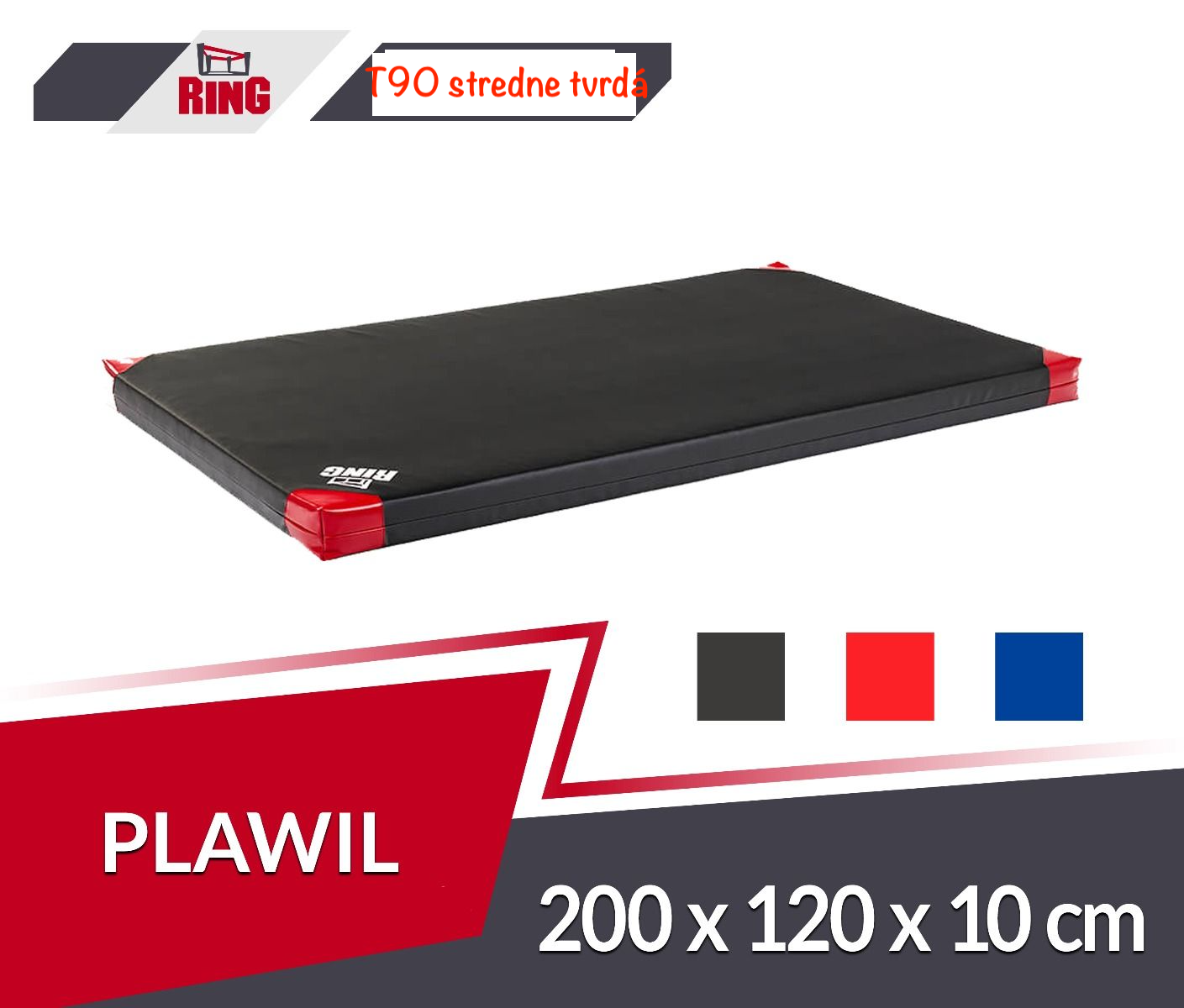 Gymnastická žinenka stredne tvrdá (T90) 200x120x10 RM-90 Ring Sport