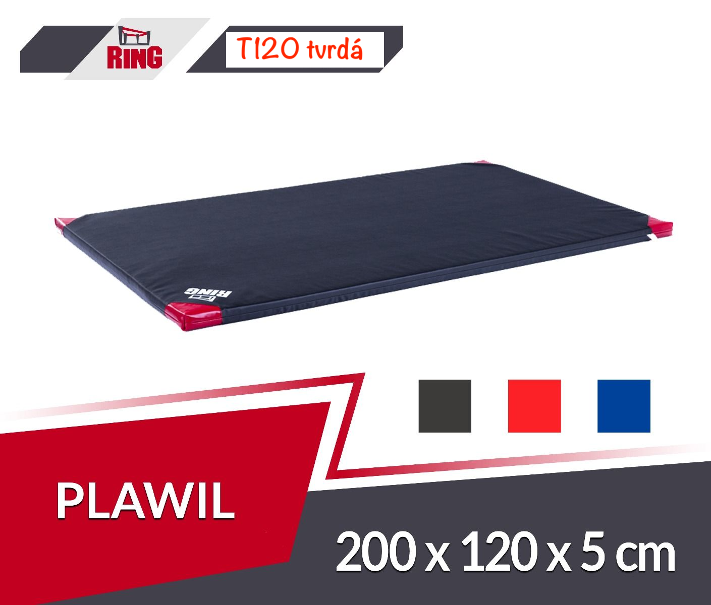 Gymnastická žinenka tvrdá (T120) 200x120x5 RM-55 Ring Sport