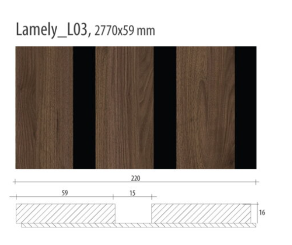 Lamelový panel akustický L06-16
