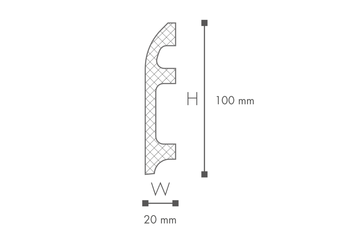 Lišta Wallstyl FL5 20 x100