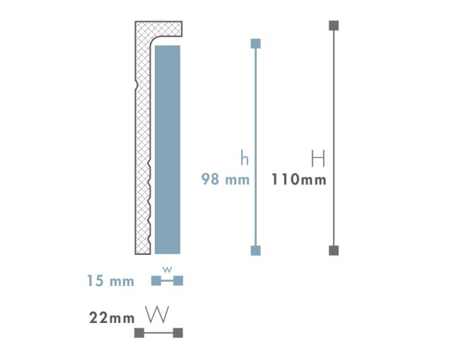Lišta krycia Wallstyl CF1 22 x 110