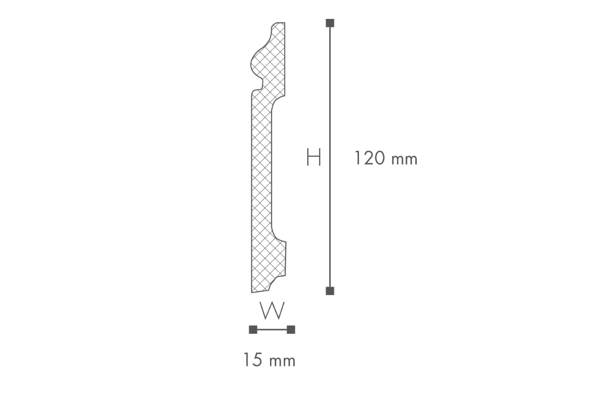 Lišta Wallstyl FL2 15 x 120