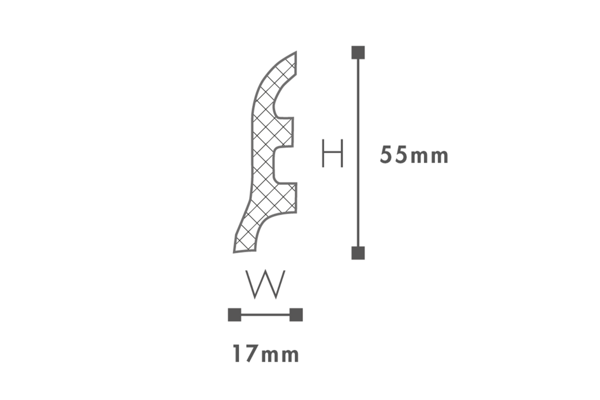 Lišta Wallstyl FL3 17 x 55