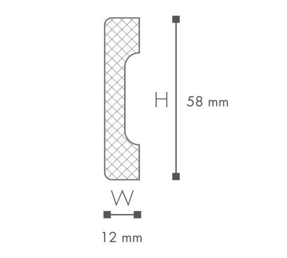 Lišta Wallstyl WD4 12 x 58