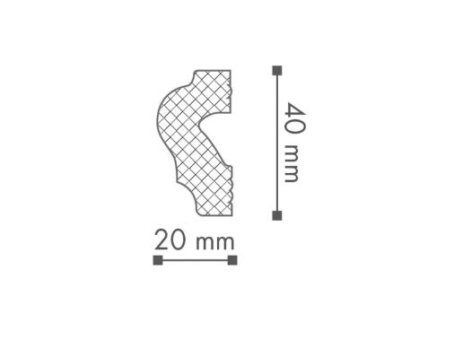 Lišta Wallstyl WL2 20 x 40