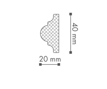 Lišta Wallstyl WO1 18 x 38