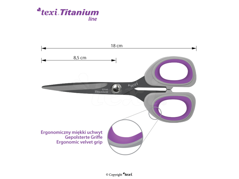 Titánové nožnice TEXI TITANIUM Ti700