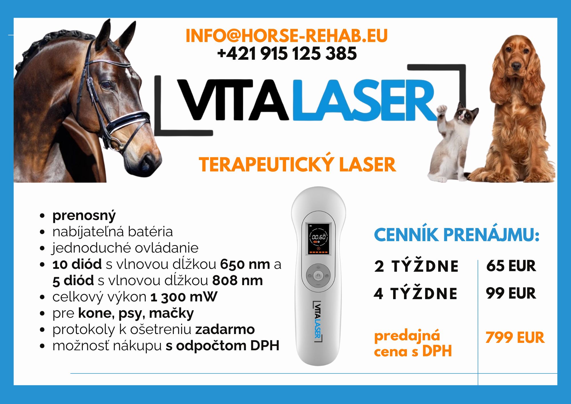 VITALASER (cold laser) prenájom 2 týždne