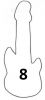 Elektrická gitara stredná 80 mm
