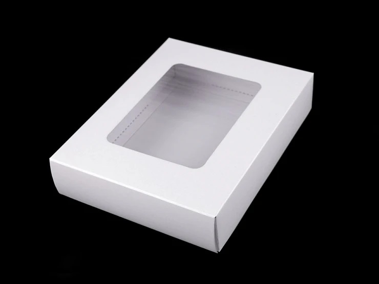 Krabica biela s okienkom 15x19x4 cm 5 ks