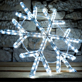 LED svetelný motív - vločka ľadová biela, 60cm,  FLASH