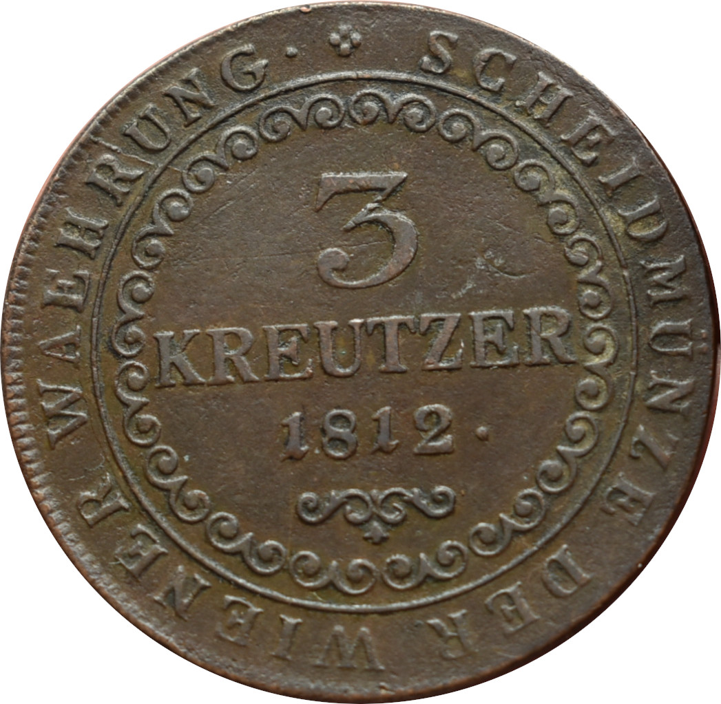 František I. 3 Kreutzer 1812 B