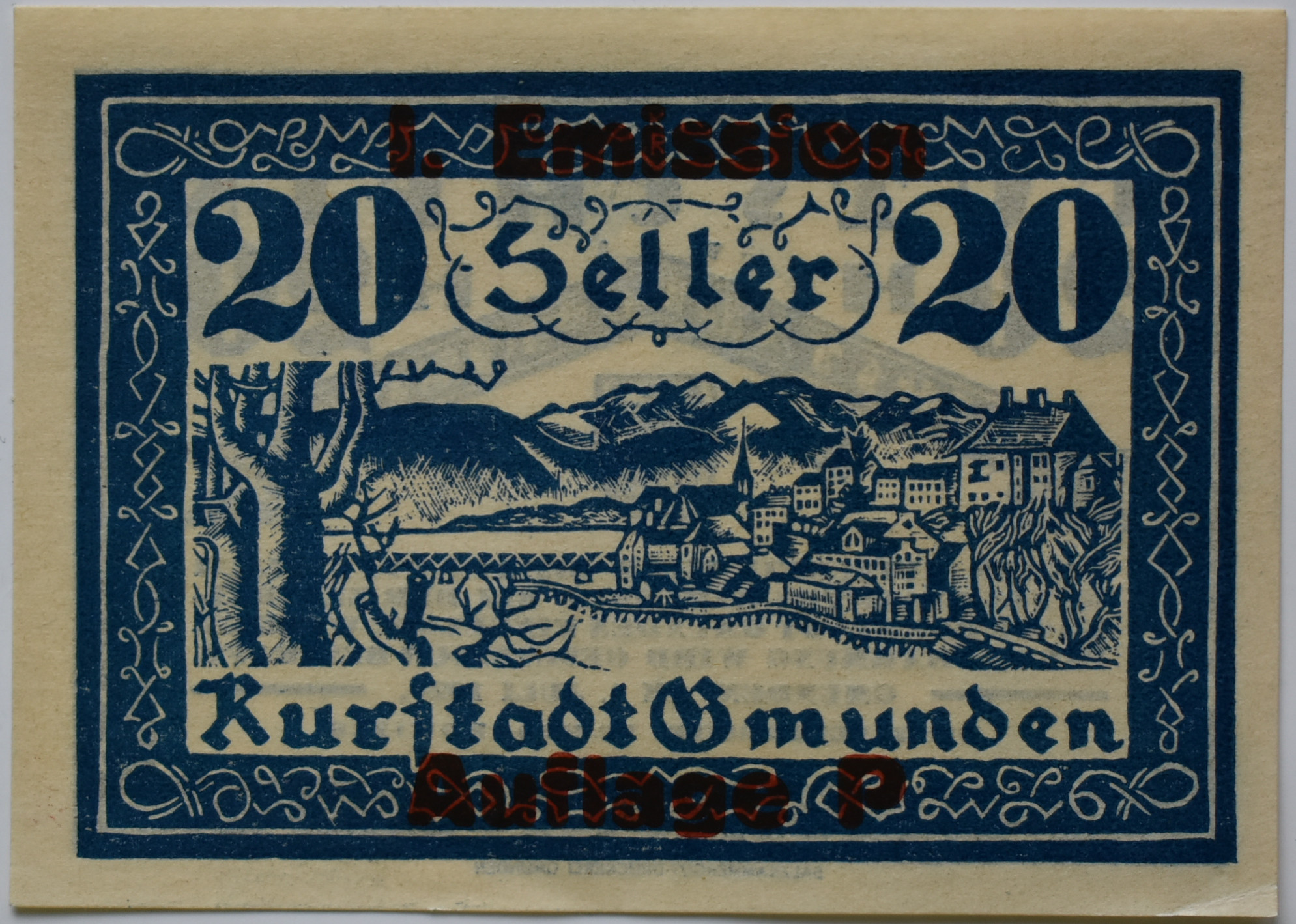 Rakúsko Gmunden 20 Heller 1920