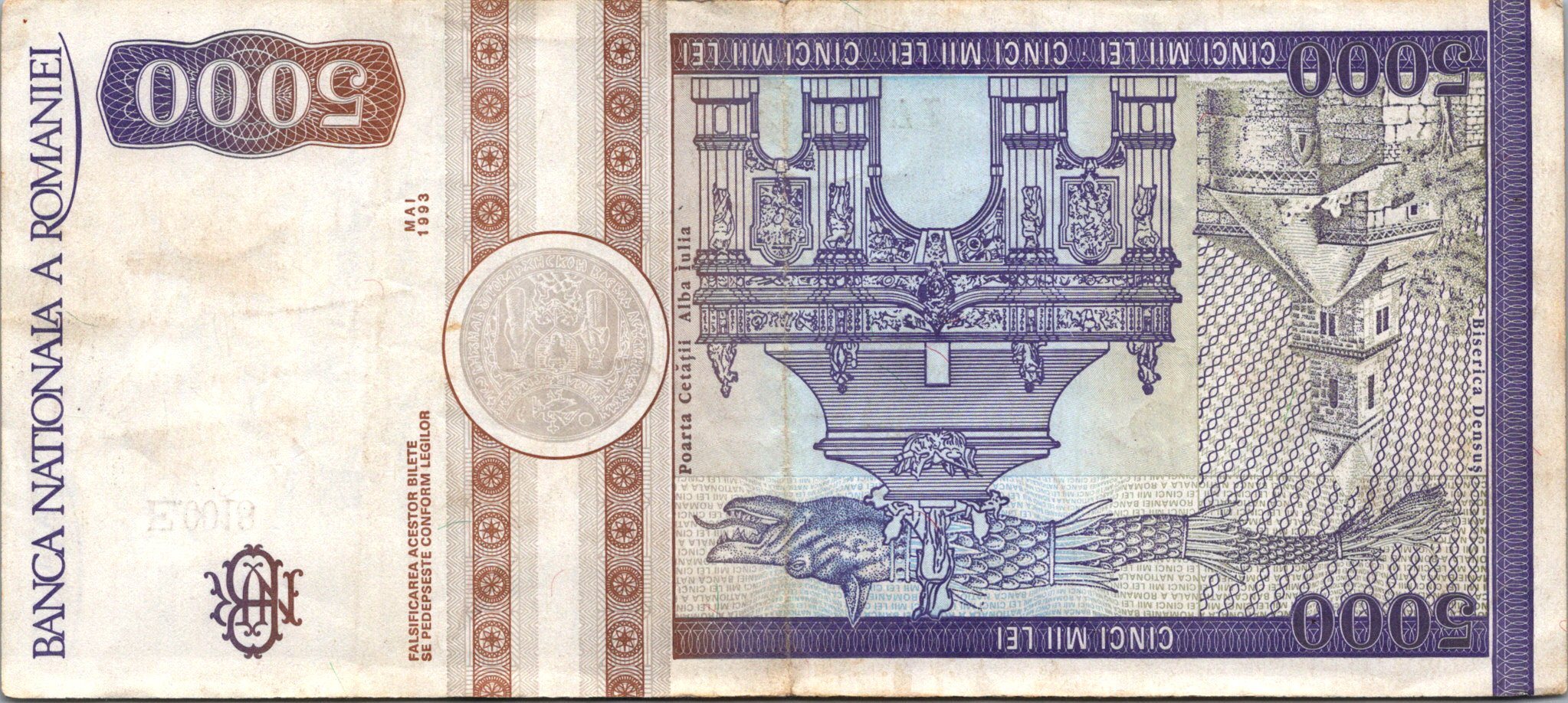 Rumunsko 5000  Lei 1993