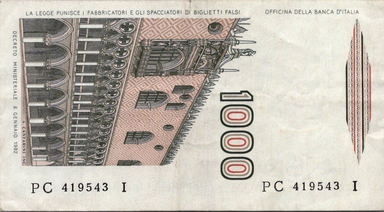 Taliansko 1000 Lire 1982