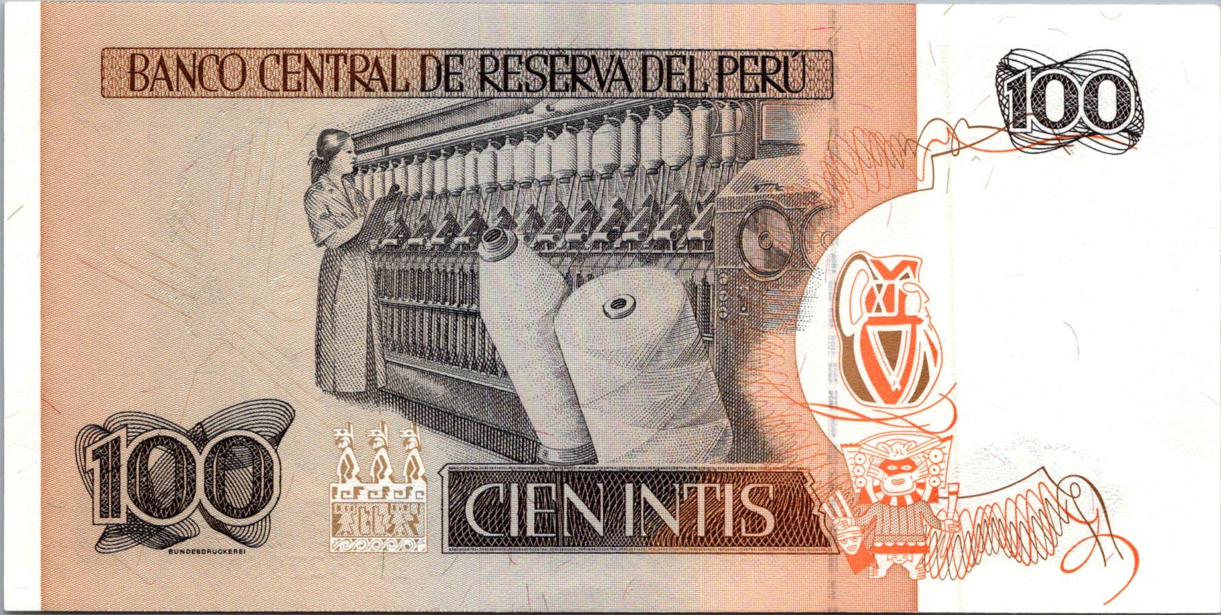 Peru 100 Intis 1987